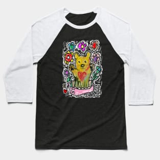 Bear Flower Baseball T-Shirt